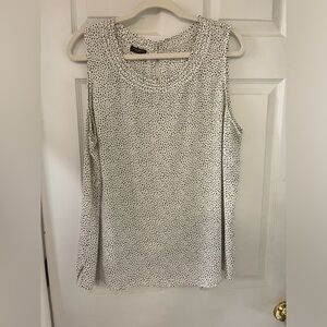 Talbots Sleeveless Black White Blouse Business Business Casual